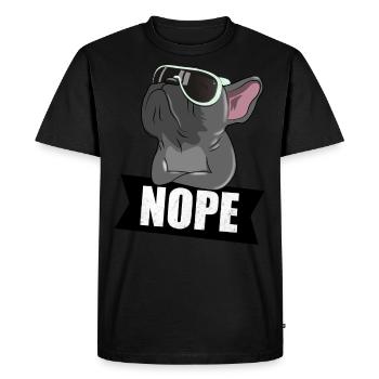 Bouledogue français: NOPE - T-shirt Premium bio Homme - noir - Devant - Nico (187cm)