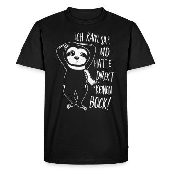 Il est venu n’a pas vu un drôle de sort - T-shirt Premium bio Homme - noir - Devant - Nico (187cm)