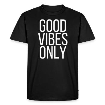 Bonnes vibrations seulement - T-shirt Premium bio Homme - noir - Devant - Nico (187cm)