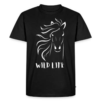 LA VIE SAUVAGE DU CHEVAL - T-shirt Premium bio Homme - noir - Devant - Nico (187cm)