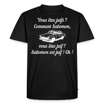 Rabbi Jacob - T-shirt Premium bio Homme - noir - Devant - Nico (187cm)