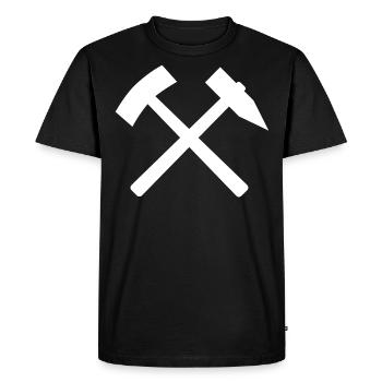 Bergbau Ruhrgebiet Ruhrpott Kumpel Bergmann - Männer Premium Bio T-Shirt - Schwarz - Vorne - Nico (187cm)