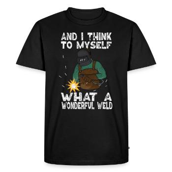Wonderful Weld Welder ton weld Welding - Men's Premium Organic T-Shirt - black - Front - Nico (187cm)