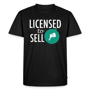 Courtier immobilier vendeur cadeau - T-shirt Premium bio Homme - noir - Devant - Nico (187cm)