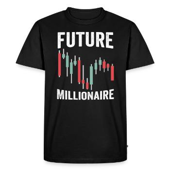 Future Millionaire Lustiger - Men's Premium Organic T-Shirt - black - Front - Nico (187cm)