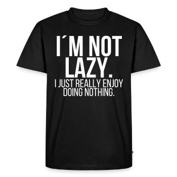 Im not lazy I just really enjoy doing nothing - Men's Premium Organic T-Shirt - black - Front - Nico (187cm)