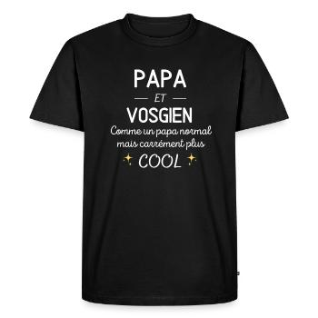 Papa et Vosgien carrément plus cool - T-shirt Premium bio Homme - noir - Devant - Nico (187cm)