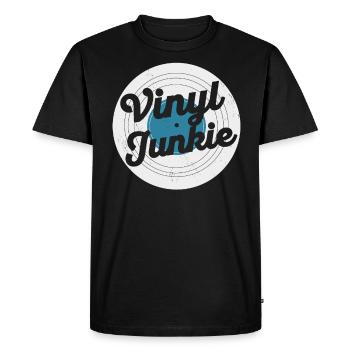 Vinyle Junkie Platine Platine 33 RPM Musique - T-shirt Premium bio Homme - noir - Devant - Nico (187cm)