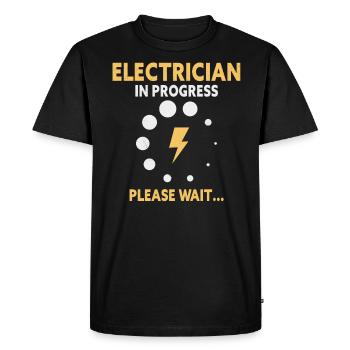 Electrician Apprentice Loading Journeyman - Men's Premium Organic T-Shirt - black - Front - Nico (187cm)