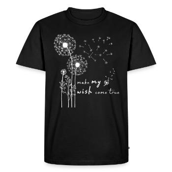 Pusteblume motif fleur porte-bonheur - T-shirt Premium bio Homme - noir - Devant - Nico (187cm)
