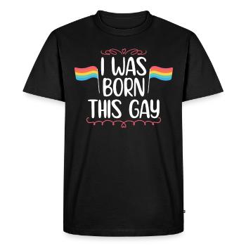 I was Born this Gay Pride Lesbian Flag Colors - Men's Premium Organic T-Shirt - black - Front - Nico (187cm)