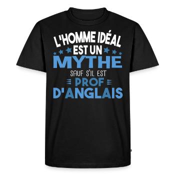 Prof d'anglais professeur cadeau humour homme - T-shirt Premium bio Homme - noir - Devant - Nico (187cm)