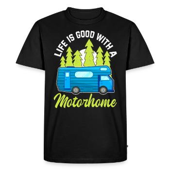 Camper Life is Good Motorhome Camping - Men's Premium Organic T-Shirt - black - Front - Nico (187cm)
