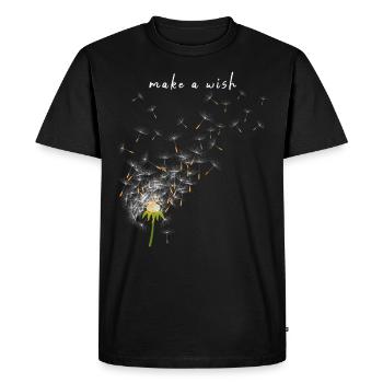 Pusteblume Fleur Fleur Porte-bonheur - T-shirt Premium bio Homme - noir - Devant - Nico (187cm)