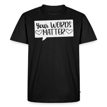 Speech Pathologist Words Speech Language Pathology - Men's Premium Organic T-Shirt - black - Front - Nico (187cm)