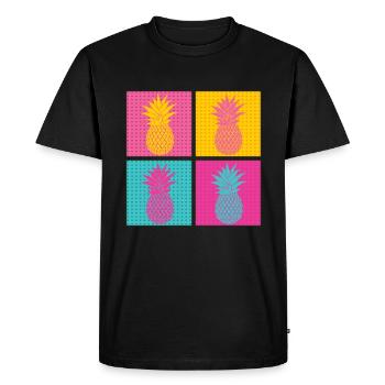 Ananas Pop Art Hawaii - T-shirt Premium bio Homme - noir - Devant - Nico (187cm)