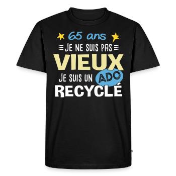 65 ans anniversaire papy fête des pères humour - T-shirt Premium bio Homme - noir - Devant - Nico (187cm)