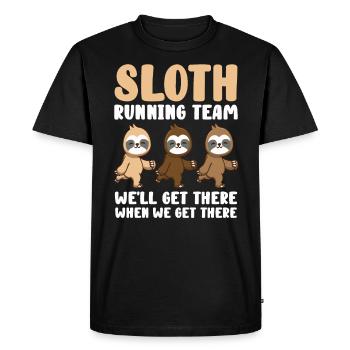 L’équipe de course paresseux nous y arriverons quand nous y arriverons - T-shirt Premium bio Homme - noir - Devant - Nico (187cm)