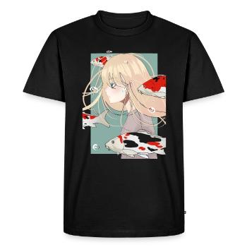 Anime Girl Koi Carp Esthétique Anime Merch - T-shirt Premium bio Homme - noir - Devant - Nico (187cm)