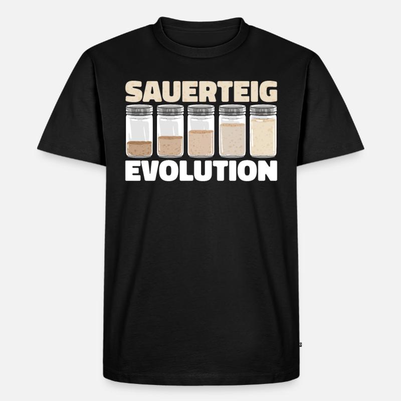 Bäcker Bäckerei Pan Sauerteig Evolution - Männer Premium Bio T-Shirt - Schwarz