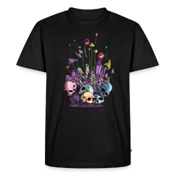 Champignons magiques Cristaux Crâne Pierres précieuses - T-shirt Premium bio Homme - noir - Devant - Nico (187cm)
