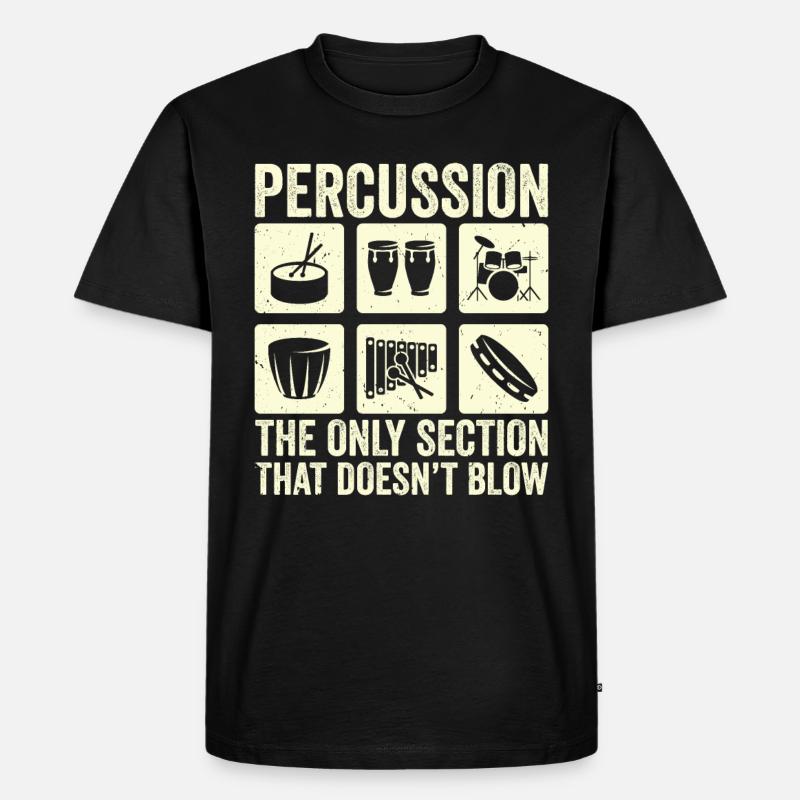 Percussion Drummer Drumming Drums Schlagzeug - Männer Premium Bio T-Shirt - Schwarz