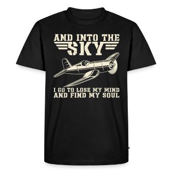 Pilote d’avion Volant Planeur Aviation - T-shirt Premium bio Homme - noir - Devant - Nico (187cm)