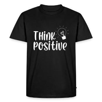 Pensez positif - T-shirt Premium bio Homme - noir - Devant - Nico (187cm)