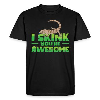Herpétologie Lézard scinque Faune Reptiles - T-shirt Premium bio Homme - noir - Devant - Nico (187cm)
