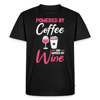 Buveur de vin de café Buveur de vin caféiné - T-shirt Premium bio Homme - noir - Devant - Nico (187cm)