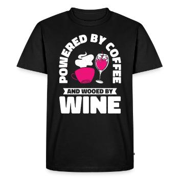 Buveur de vin de café Buveur de vin caféiné - T-shirt Premium bio Homme - noir - Devant - Nico (187cm)