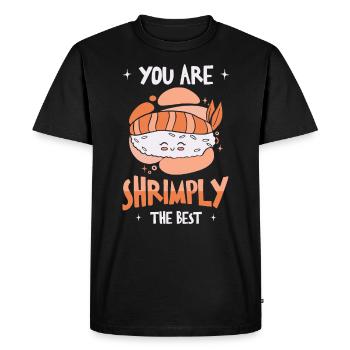 Nourriture asiatique Sushi Crevettes - T-shirt Premium bio Homme - noir - Devant - Nico (187cm)