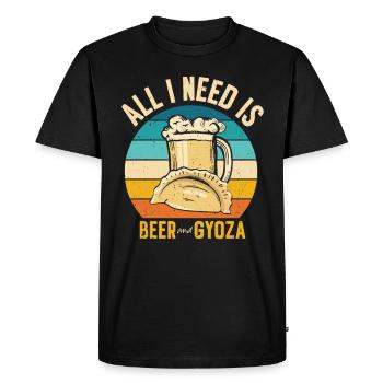 Gyoza Dumplings Asian Food Food Boisson - T-shirt Premium bio Homme - noir - Devant - Nico (187cm)
