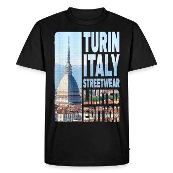 Turin Torino Italy City Skyline Home Love - Men's Premium Organic T-Shirt - black - Front - Nico (187cm)