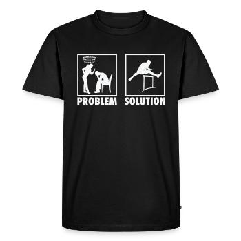 Athletics Athletes Statement Problem Solution. - Men's Premium Organic T-Shirt - black - Front - Nico (187cm)