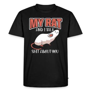 Rat Rongeur Rat Amateurs Souris Animal de compagnie - T-shirt Premium bio Homme - noir - Devant - Nico (187cm)