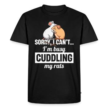 Rat Cuddling Pet Owner Rodent Rat Lovers - Men's Premium Organic T-Shirt - black - Front - Nico (187cm)