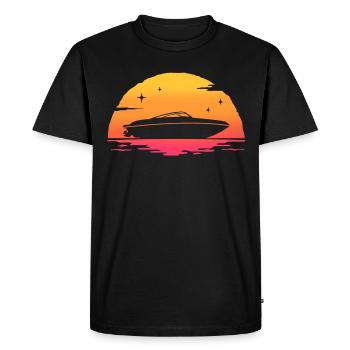 sunset bateau à moteur hors bord bateau à moteur - T-shirt Premium bio Homme - noir - Devant - Nico (187cm)