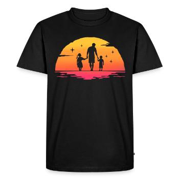 Father and daughter - father and son, father son and daughter - Men's Premium Organic T-Shirt - black - Front - Nico (187cm)