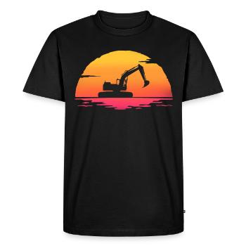 sunset pelleteuse t-shirt chantier - T-shirt Premium bio Homme - noir - Devant - Nico (187cm)
