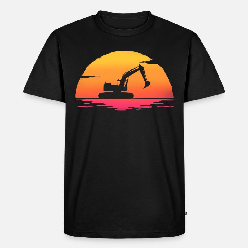 Sunset Bagger T-Shirt Baustelle - Männer Premium Bio T-Shirt - Schwarz