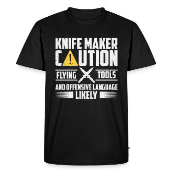 Knifemaking Knife Making Bladesmith Smithing Knife - Men's Premium Organic T-Shirt - black - Front - Nico (187cm)