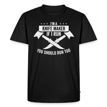 Knifemaking Knife Making Bladesmith Smithing Knife - Men's Premium Organic T-Shirt - black - Front - Nico (187cm)
