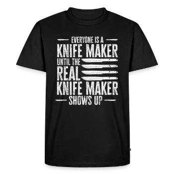 Knifemaking Knife Making Bladesmith Smithing Knife - Men's Premium Organic T-Shirt - black - Front - Nico (187cm)