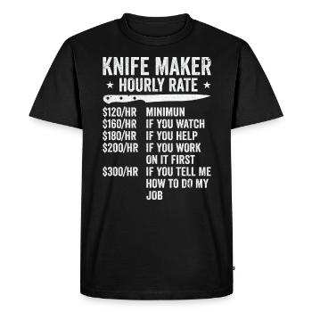 Knifemaking Knife Making Bladesmith Smithing Knife - Men's Premium Organic T-Shirt - black - Front - Nico (187cm)