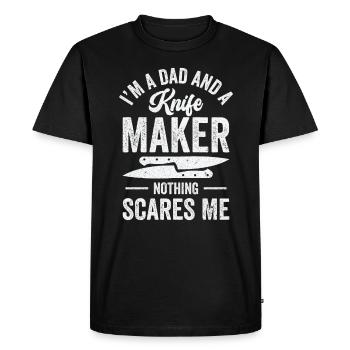 Knifemaking Knife Making Bladesmith Smithing Knife - Men's Premium Organic T-Shirt - black - Front - Nico (187cm)