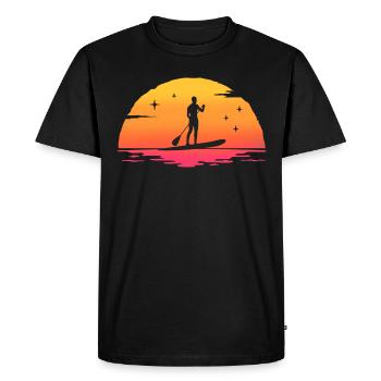 Sunrise paddle board paddle surf standing paddle - T-shirt Premium bio Homme - noir - Devant - Nico (187cm)