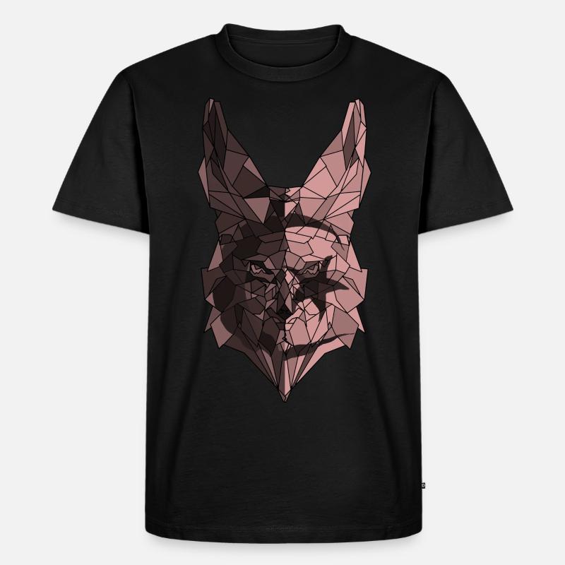 Fennec Polygonflagge von Algerien - Männer Premium Bio T-Shirt - Schwarz