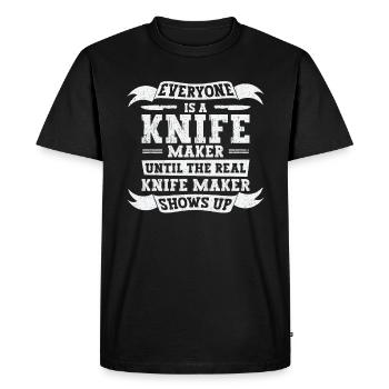 Knifemaking Knife Making Bladesmith Smithing Knife - Men's Premium Organic T-Shirt - black - Front - Nico (187cm)