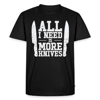 Knifemaking Knife Making Bladesmith Smithing - Men's Premium Organic T-Shirt - black - Front - Nico (187cm)